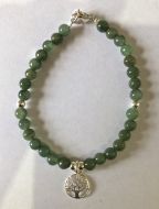 6mm Jade beads with 10mm silver tree of life bracelet