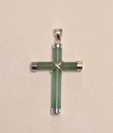 Jade and silver Cross pendant