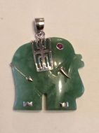 Jade and silver elephant pendant SOLD OUT